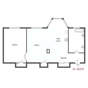 2-к квартира, вторичка, 63м2, 4/5 этаж