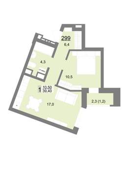 1-к квартира, вторичка, 39м2, 11/18 этаж