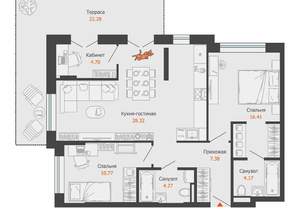 2-к квартира, вторичка, 83м2, 8/8 этаж