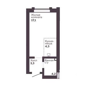 1-к квартира, вторичка, 29м2, 13/30 этаж