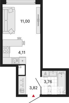 Студия квартира, вторичка, 23м2, 16/25 этаж