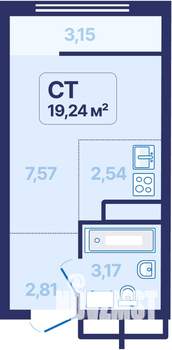 Студия квартира, вторичка, 19м2, 17/27 этаж