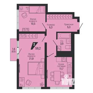 2-к квартира, вторичка, 59м2, 3/31 этаж