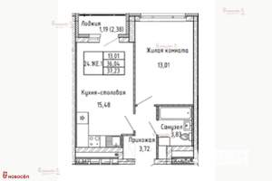 1-к квартира, вторичка, 38м2, 24/28 этаж