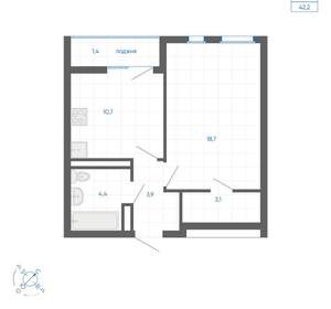 1-к квартира, вторичка, 42м2, 31/32 этаж