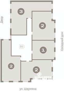 2-к квартира, вторичка, 78м2, 3/9 этаж