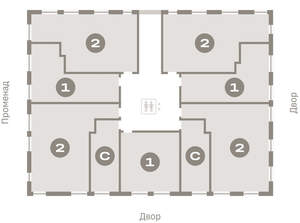 2-к квартира, вторичка, 62м2, 4/8 этаж
