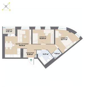 2-к квартира, вторичка, 61м2, 17/26 этаж