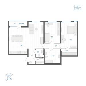 2-к квартира, вторичка, 97м2, 5/10 этаж