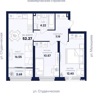 2-к квартира, вторичка, 52м2, 4/31 этаж