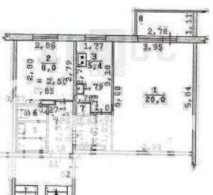 2-к квартира, вторичка, 43м2, 7/9 этаж