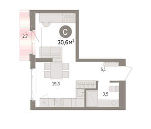Студия квартира, вторичка, 31м2, 3/25 этаж