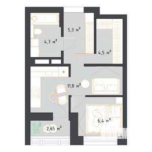 Студия квартира, строящийся дом, 31м2, 9/23 этаж