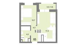 1-к квартира, вторичка, 39м2, 10/26 этаж