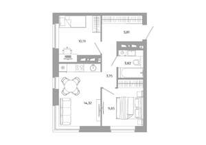 2-к квартира, вторичка, 47м2, 17/24 этаж