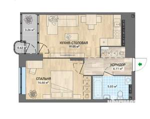 1-к квартира, вторичка, 49м2, 6/27 этаж