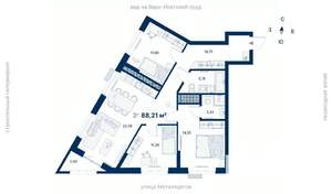 3-к квартира, вторичка, 88м2, 21/31 этаж