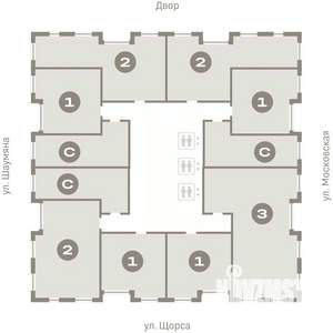 2-к квартира, вторичка, 64м2, 19/24 этаж