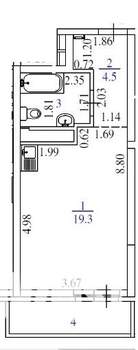 Студия квартира, сданный дом, 28м2, 3/25 этаж