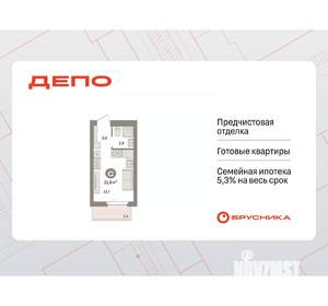 Студия квартира, вторичка, 22м2, 7/9 этаж