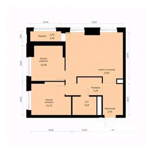 2-к квартира, строящийся дом, 64м2, 2/30 этаж