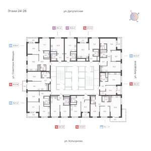 2-к квартира, вторичка, 64м2, 24/31 этаж