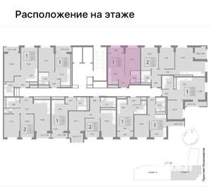 1-к квартира, вторичка, 39м2, 7/25 этаж