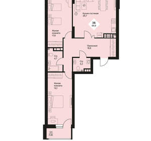 3-к квартира, вторичка, 90м2, 9/25 этаж