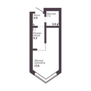 1-к квартира, вторичка, 30м2, 7/30 этаж
