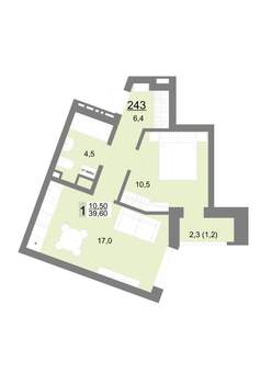 1-к квартира, вторичка, 40м2, 4/18 этаж