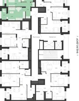 1-к квартира, строящийся дом, 37м2, 21/22 этаж