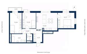 3-к квартира, вторичка, 83м2, 2/26 этаж