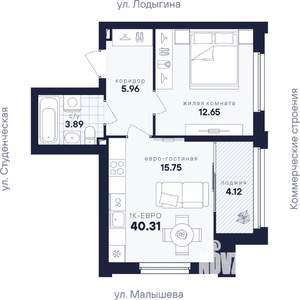 1-к квартира, вторичка, 40м2, 9/33 этаж