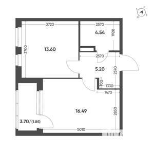 1-к квартира, вторичка, 42м2, 5/15 этаж