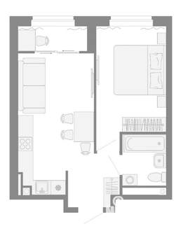1-к квартира, вторичка, 39м2, 7/25 этаж