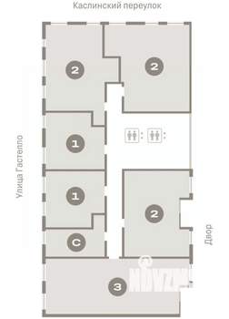 2-к квартира, вторичка, 84м2, 6/16 этаж