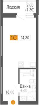 Студия квартира, вторичка, 24м2, 23/25 этаж