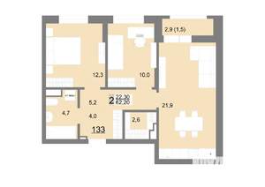 2-к квартира, вторичка, 62м2, 16/26 этаж