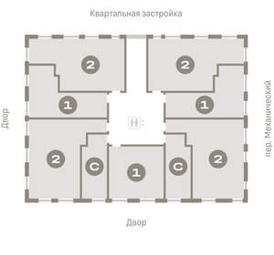 2-к квартира, вторичка, 65м2, 5/8 этаж