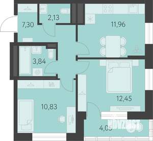 2-к квартира, вторичка, 51м2, 10/25 этаж
