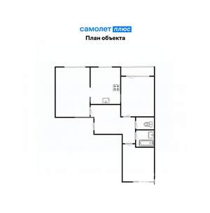 3-к квартира, вторичка, 76м2, 6/19 этаж