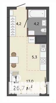 Студия квартира, вторичка, 27м2, 11/30 этаж