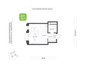 1-к квартира, вторичка, 26м2, 8/24 этаж