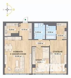 3-к квартира, вторичка, 98м2, 26/28 этаж