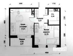 1-к квартира, вторичка, 41м2, 10/16 этаж