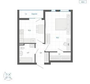 1-к квартира, вторичка, 42м2, 12/32 этаж