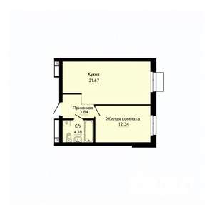 1-к квартира, вторичка, 42м2, 23/30 этаж