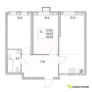 2-к квартира, вторичка, 65м2, 28/31 этаж