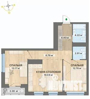 2-к квартира, вторичка, 67м2, 26/29 этаж