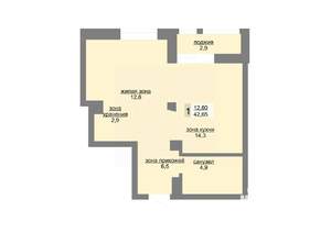 1-к квартира, вторичка, 43м2, 6/30 этаж